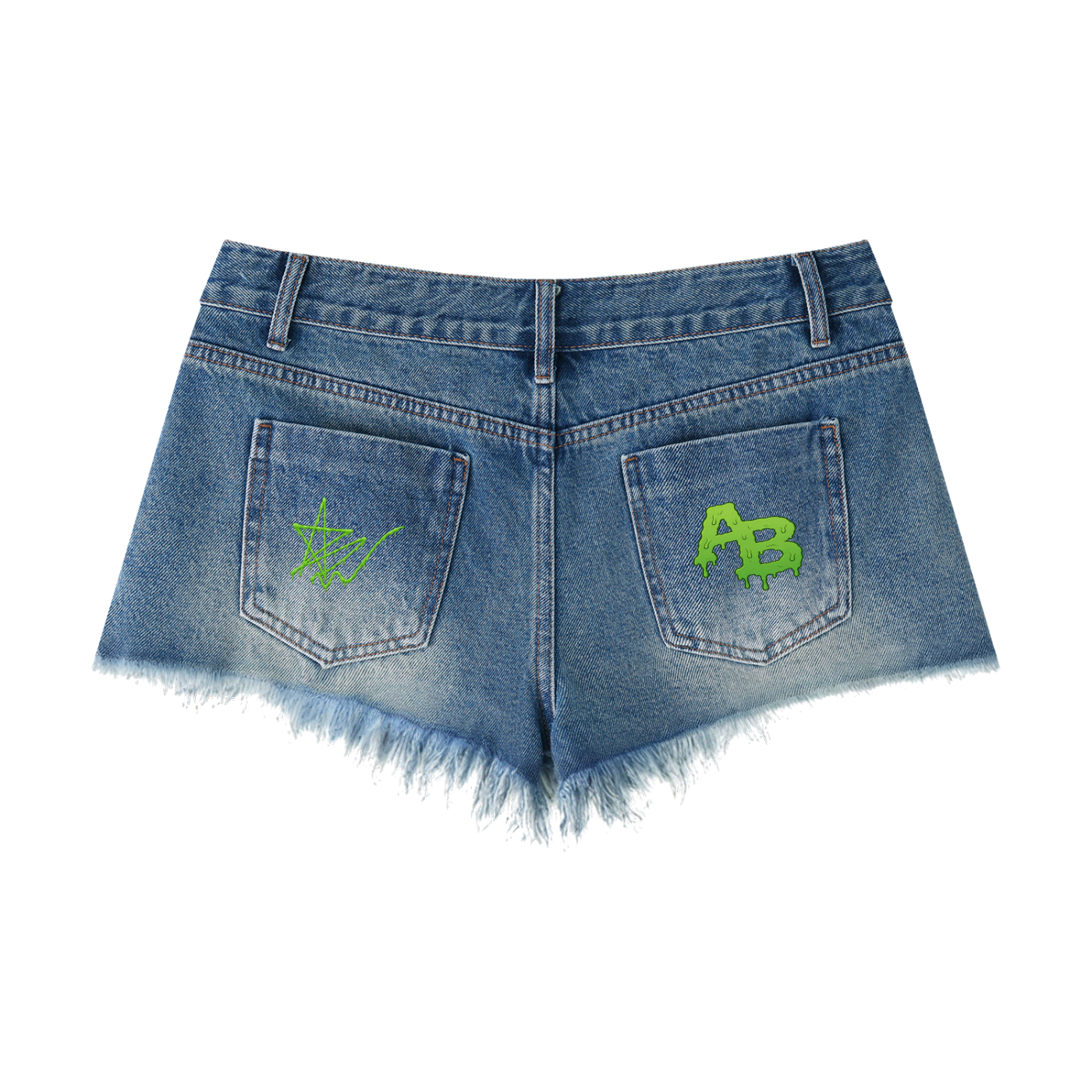 Toxic Wash Raw-Hem Denim Shorts