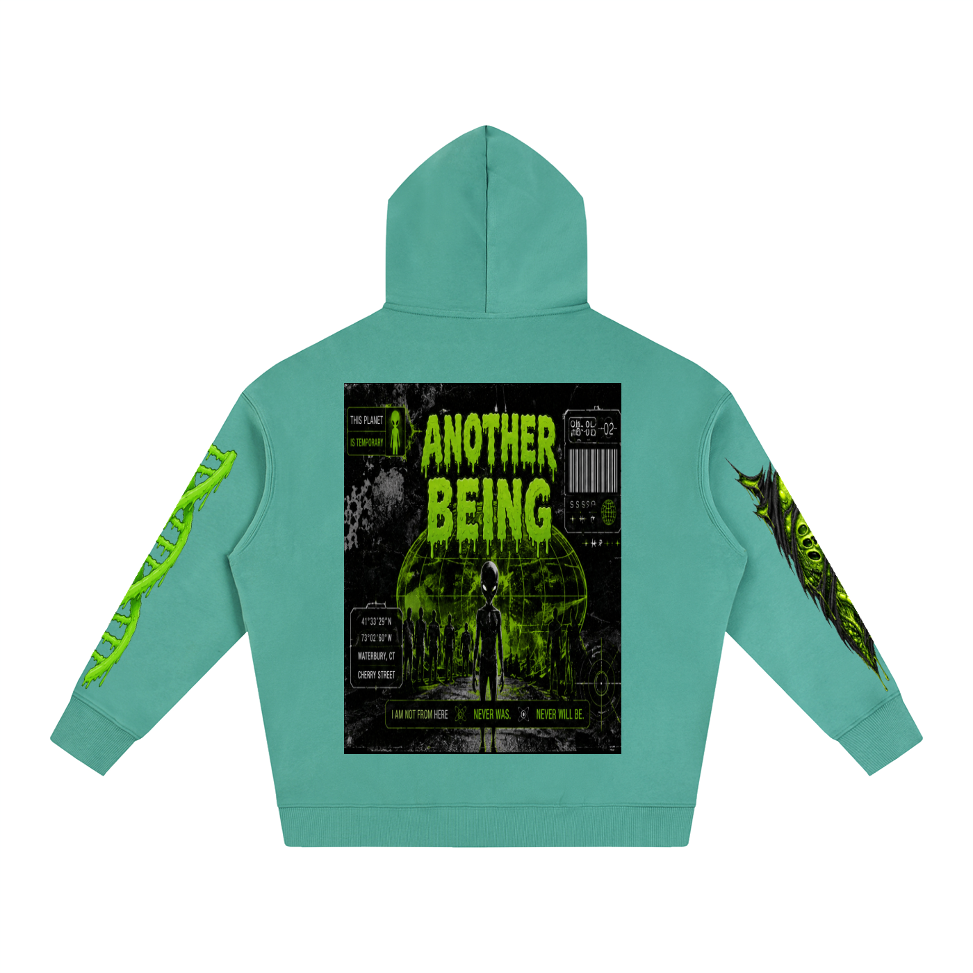 Space Alien Oversized Fleece Hoodie