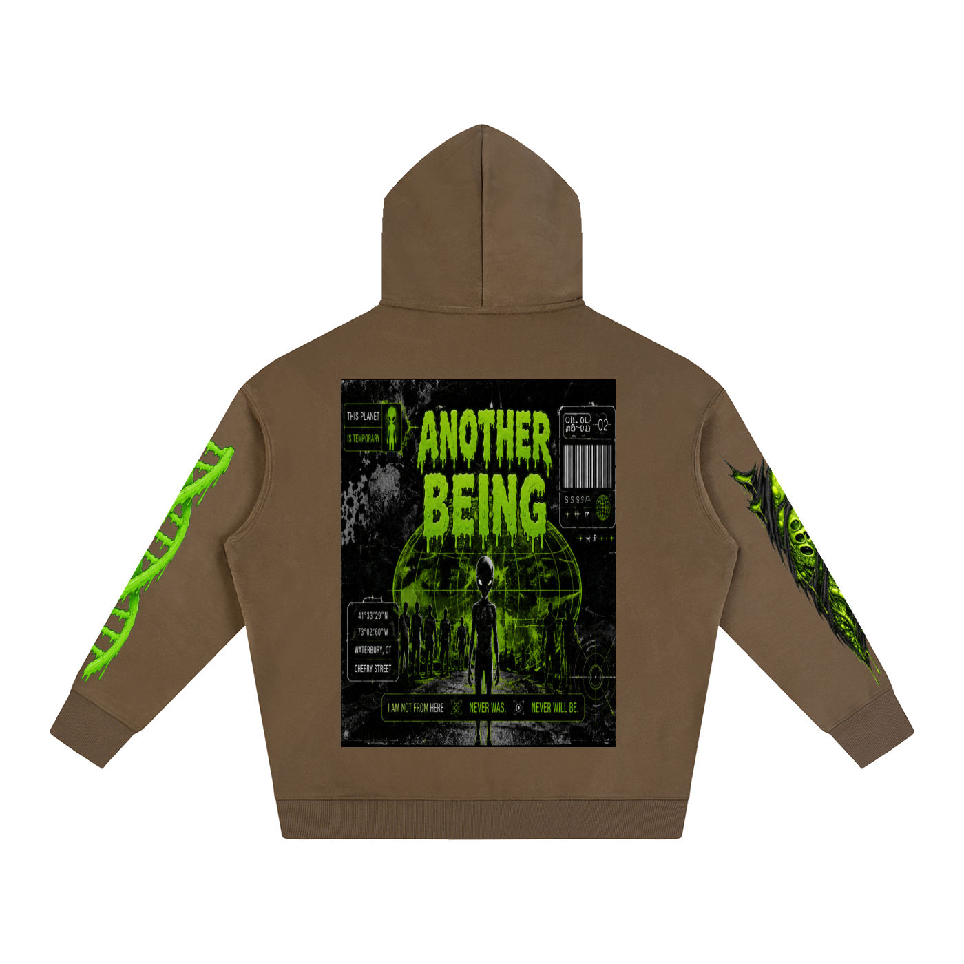 Space Alien Oversized Fleece Hoodie