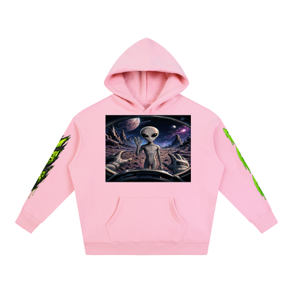 Space Alien Oversized Fleece Hoodie