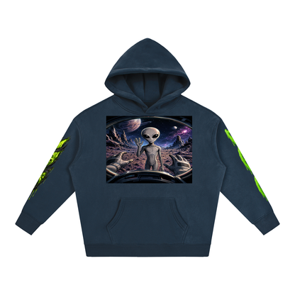 Space Alien Oversized Fleece Hoodie