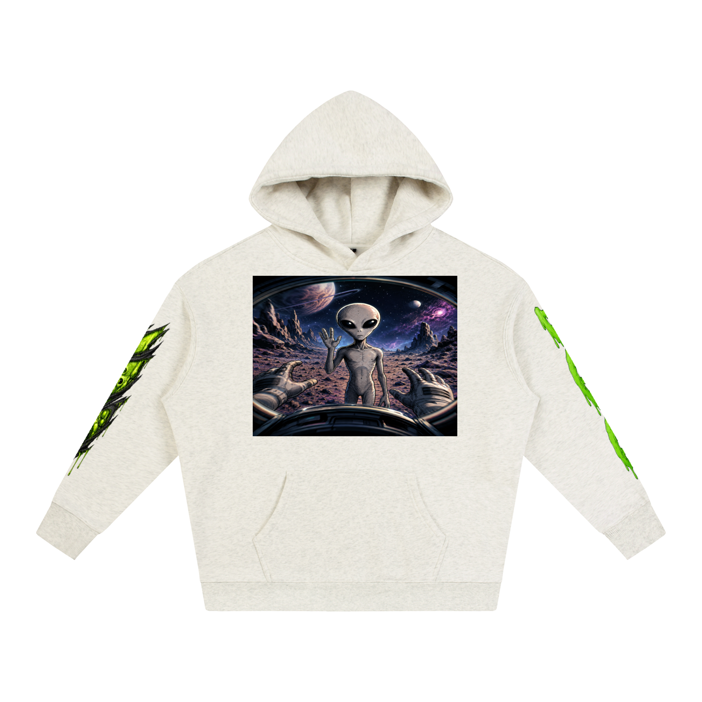 Space Alien Oversized Fleece Hoodie