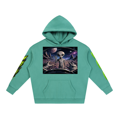 Space Alien Oversized Fleece Hoodie