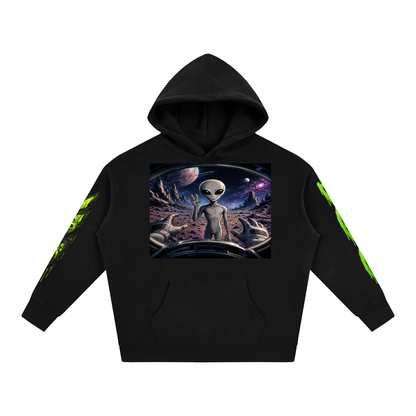 Space Alien Oversized Fleece Hoodie