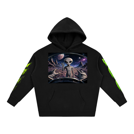 Space Alien Oversized Fleece Hoodie