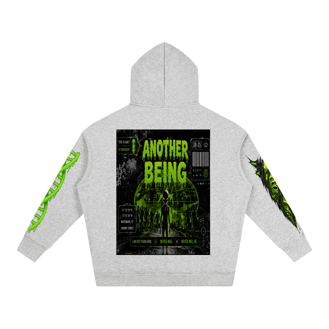 Space Alien Oversized Fleece Hoodie
