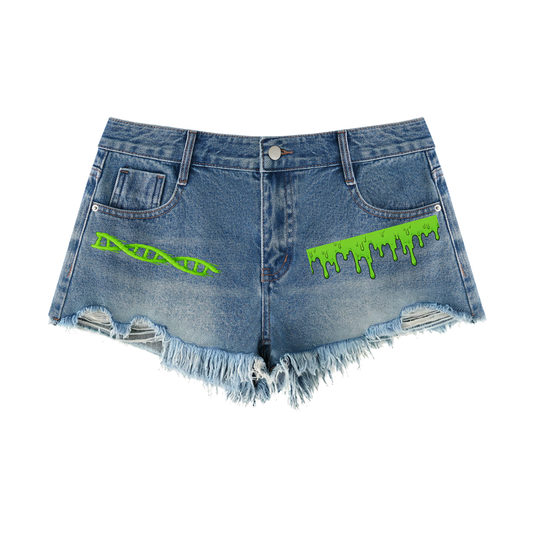 Toxic Wash Raw-Hem Denim Shorts