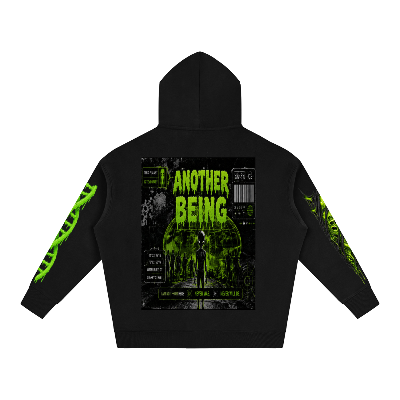 Space Alien Oversized Fleece Hoodie