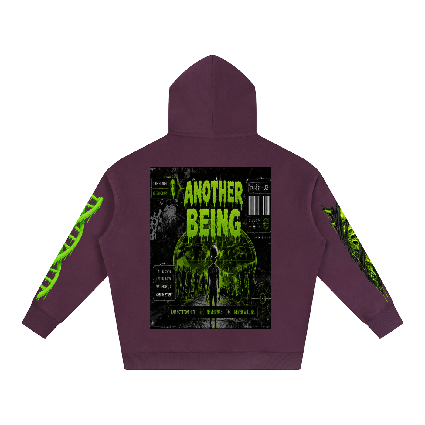 Space Alien Oversized Fleece Hoodie