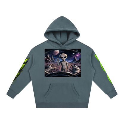 Space Alien Oversized Fleece Hoodie