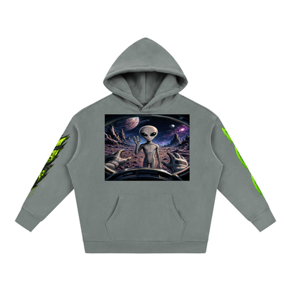 Space Alien Oversized Fleece Hoodie