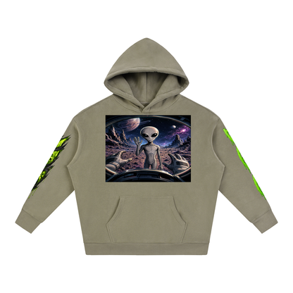 Space Alien Oversized Fleece Hoodie