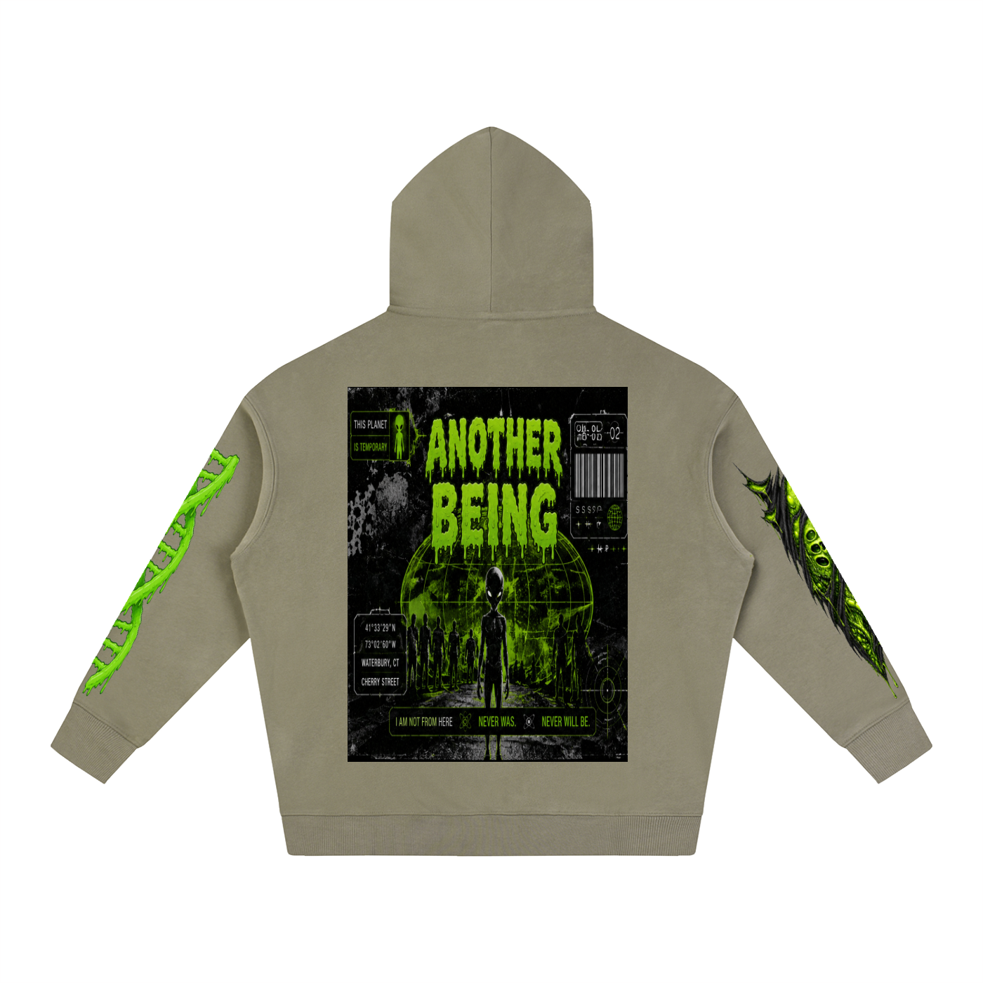 Space Alien Oversized Fleece Hoodie