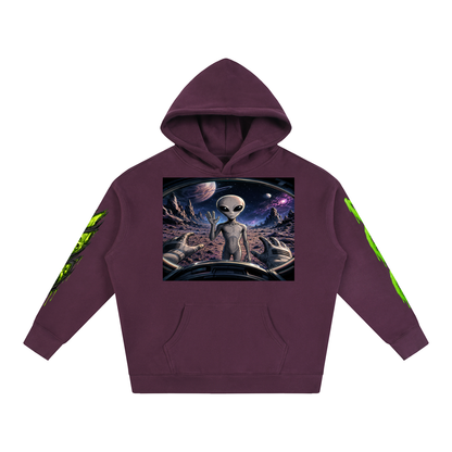 Space Alien Oversized Fleece Hoodie