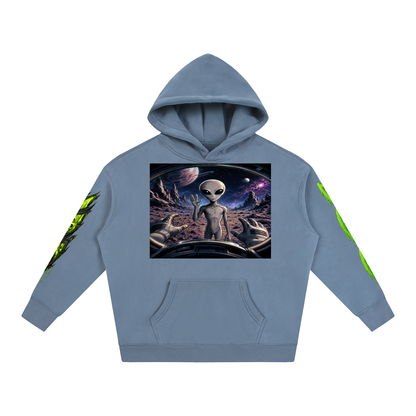 Space Alien Oversized Fleece Hoodie