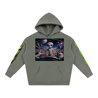 Space Alien Oversized Fleece Hoodie
