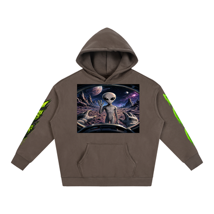 Space Alien Oversized Fleece Hoodie