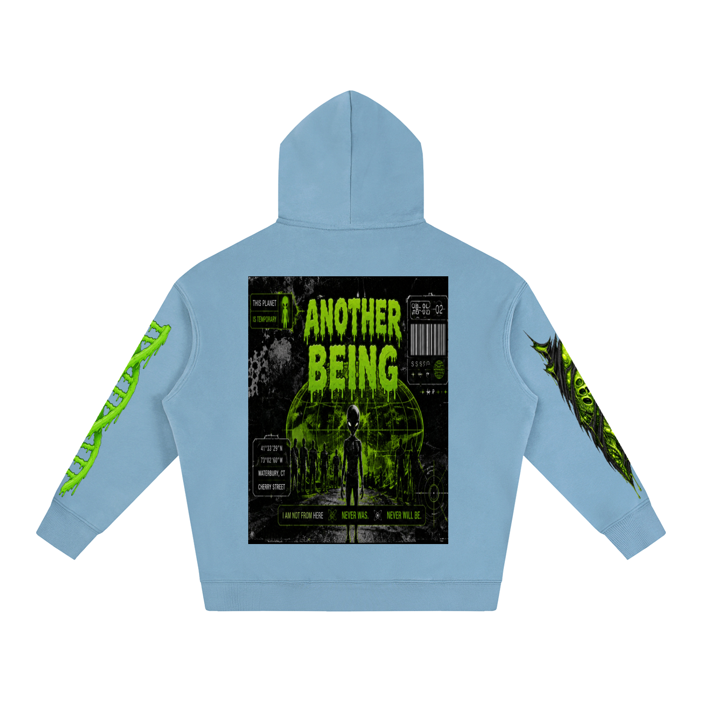 Space Alien Oversized Fleece Hoodie